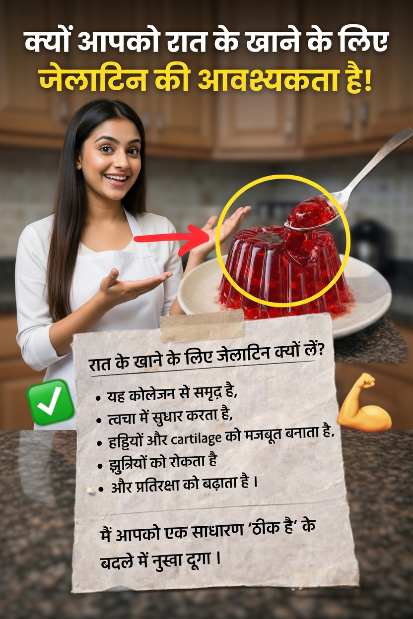 रात के खाने में जिलेटिन क्यों लें: जानिए कोलेजन के इस स्रोत को अपनी रोज़मर्रा की वेलनेस दिनचर्या में शामिल करने के आसान तरीके