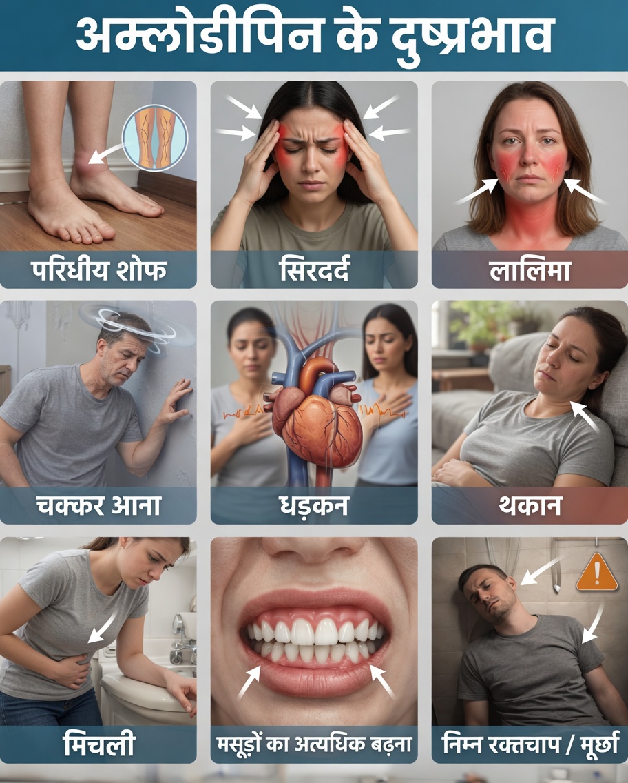 एम्लोडिपिन के 12 सबसे आम दुष्प्रभाव जिनके बारे में हर मरीज को जानना चाहिए