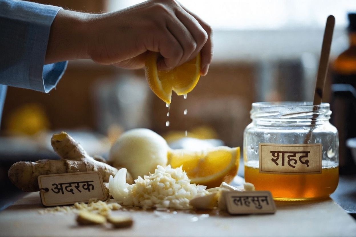 क्या आपने कद्दूकस किए हुए अदरक, प्याज़, लहसुन, नींबू के रस और शहद के इस सरल रसोई मिश्रण को आज़माया है?