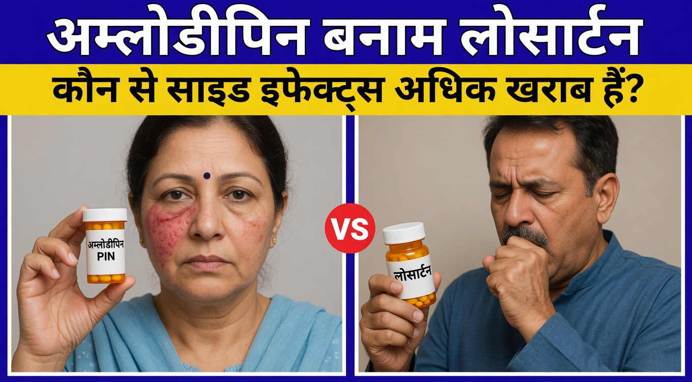 एम्लोडिपीन बनाम लोसार्टन के दुष्प्रभाव: बेहतर रक्तचाप प्रबंधन के लिए मुख्य अंतर और व्यावहारिक सुझाव जानें