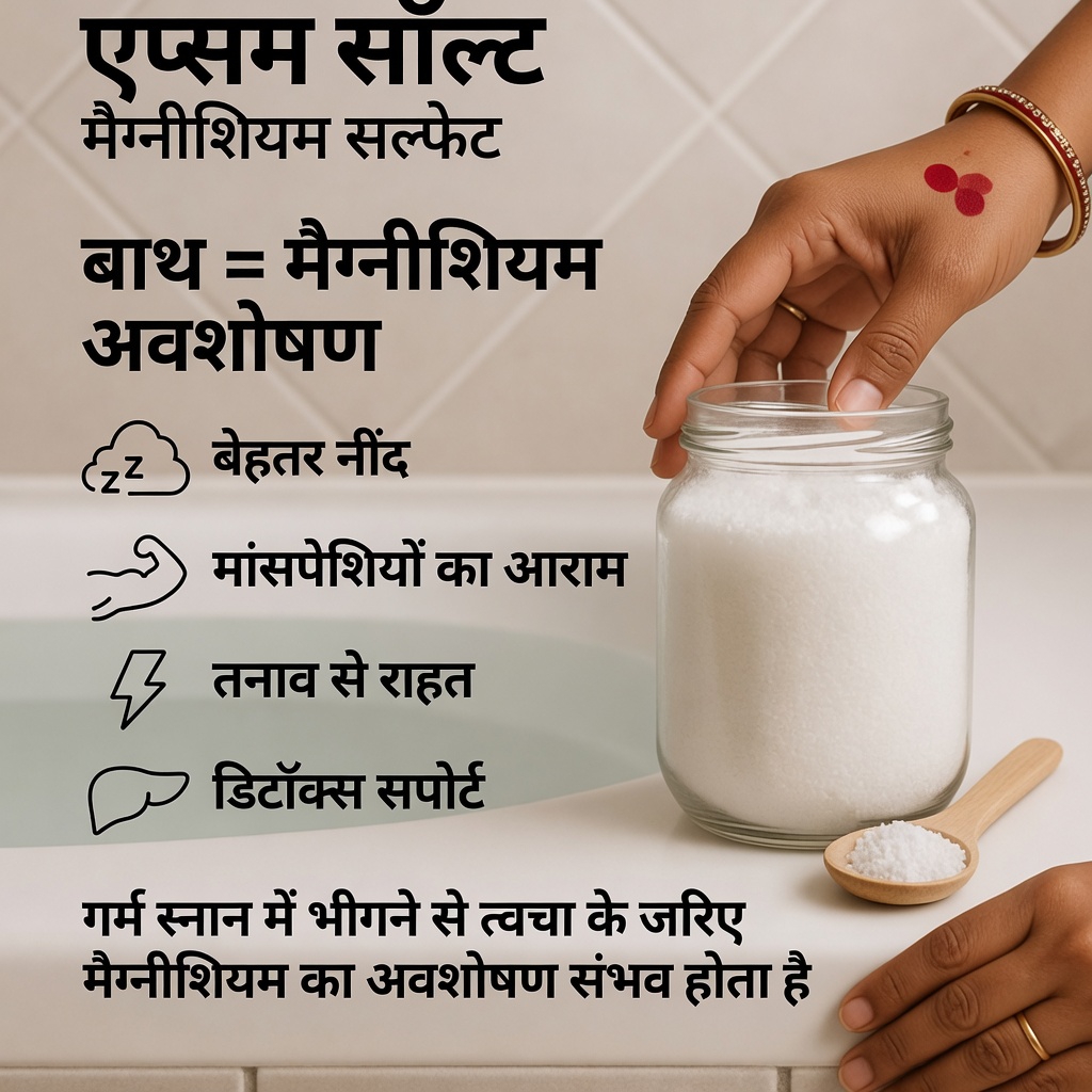 मैग्नीशियम-समृद्ध एप्सम सॉल्ट दिनचर्या: क्या यह सरल सुबह की आदत आपके दैनिक स्वास्थ्य का समर्थन कर सकती है?