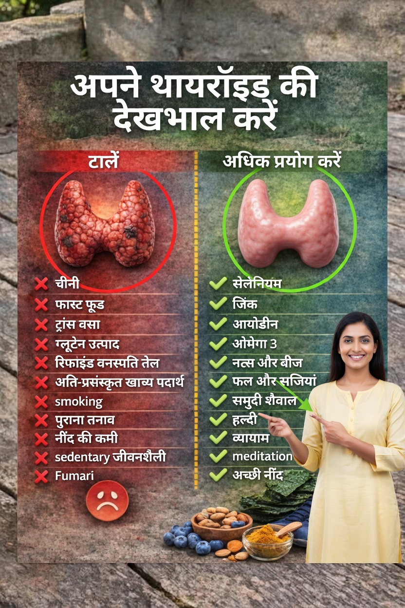 रोज़मर्रा की आदतों और भोजन के चुनावों के ज़रिए थायरॉइड स्वास्थ्य को सहारा देने के सरल तरीके