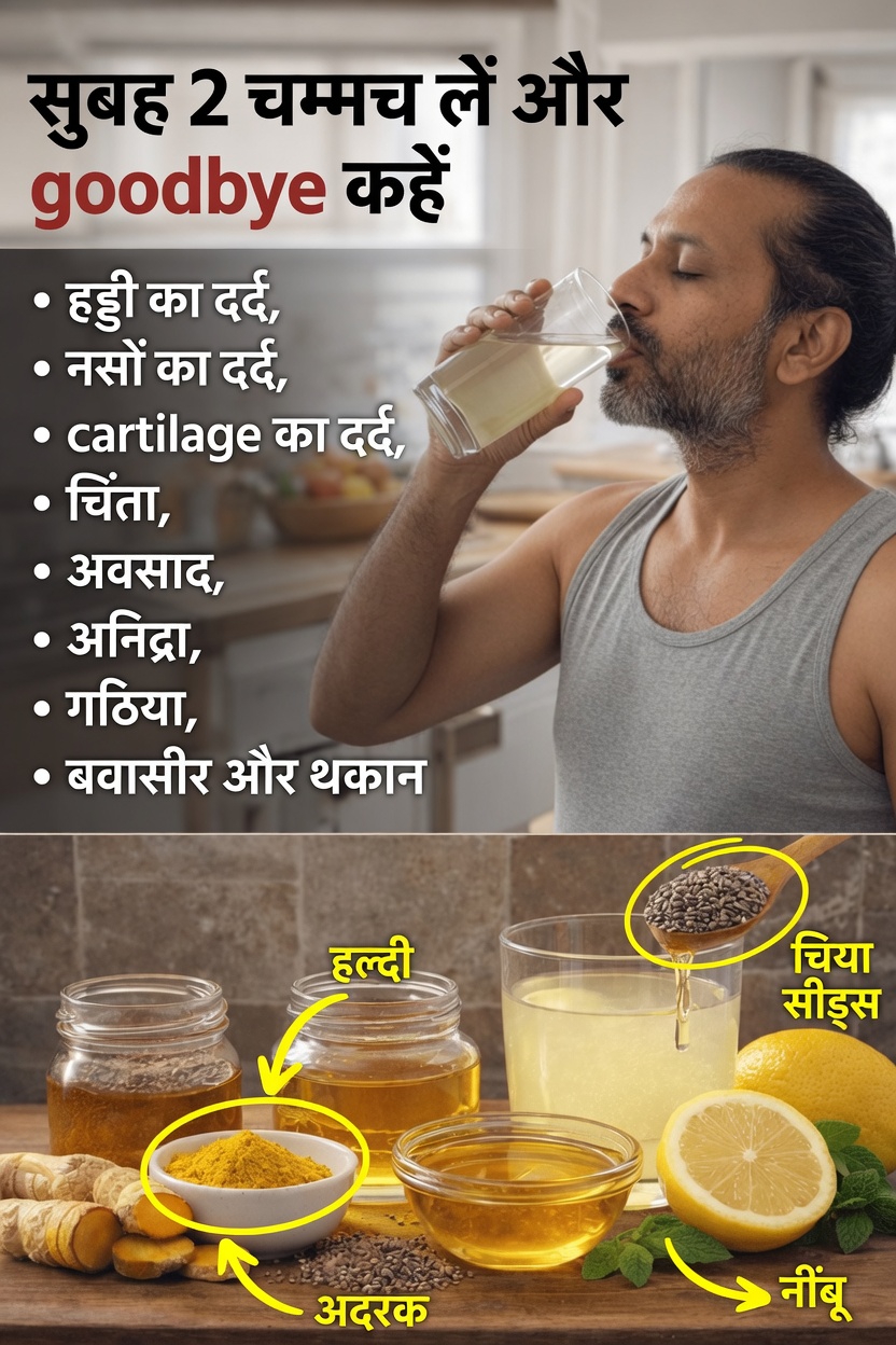 हर सुबह 2 बड़े चम्मच: हल्दी, अदरक, नींबू, शहद और चिया बीज के साथ इस आसान नुस्खे की खोज करें