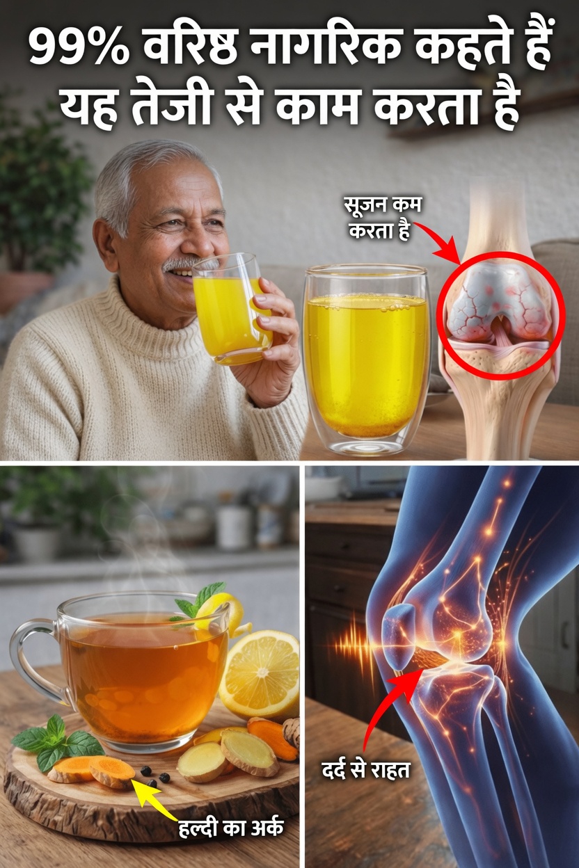 घुटनों के स्वास्थ्य को प्राकृतिक रूप से सहारा देने के लिए कई वरिष्ठ लोग जिस आसान हल्दी-अदरक पेय की रेसिपी इस्तेमाल करते हैं, उसे जानें