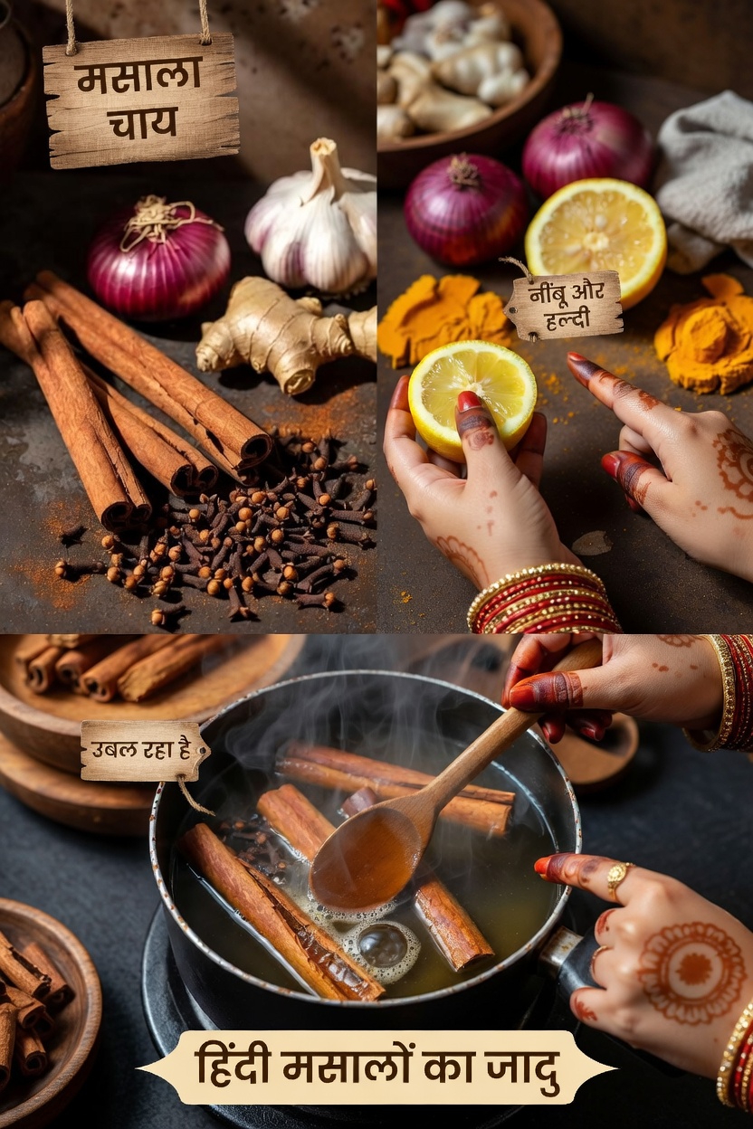 सरल घर पर बना हर्बल काढ़ा: दालचीनी, लौंग, लहसुन, अदरक, नींबू और प्याज़ को एक साथ जानना