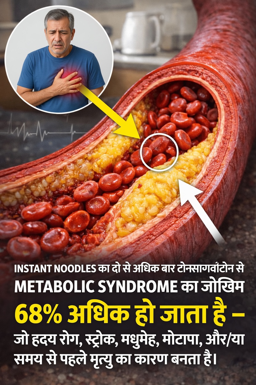 सप्ताह में दो बार से ज़्यादा इंस्टेंट नूडल्स खाने और आपके दीर्घकालिक स्वास्थ्य के बीच चौंकाने वाला संबंध