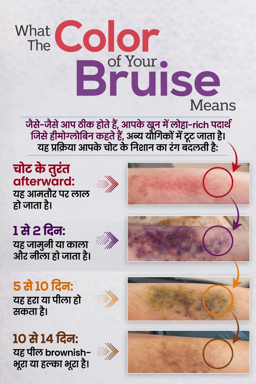 आपके नीले निशान का रंग क्या बताता है? यह आपके शरीर की ओर से भेजी जा रही एक चेतावनी हो सकती है