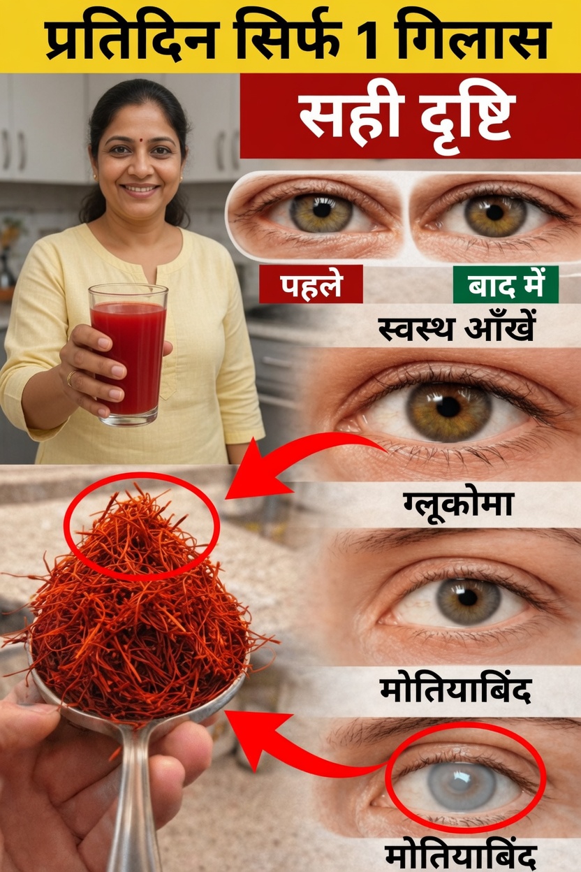 क्या केसर का रोज़ाना एक गिलास काढ़ा उम्र बढ़ने के साथ आँखों के आराम और दृष्टि स्वास्थ्य को सहारा दे सकता है?