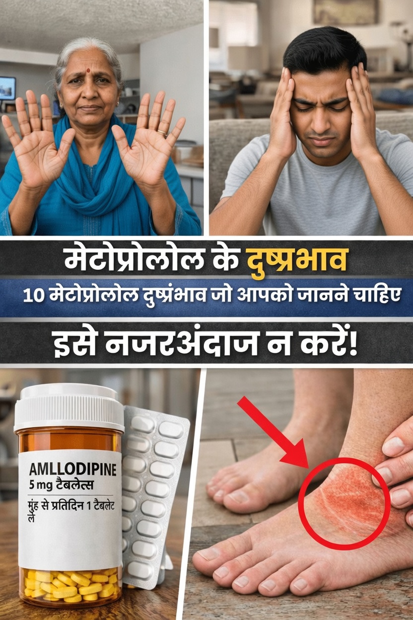 मेटोप्रोलोल के 10 महत्वपूर्ण दुष्प्रभाव जिनके बारे में आपको पता होना चाहिए