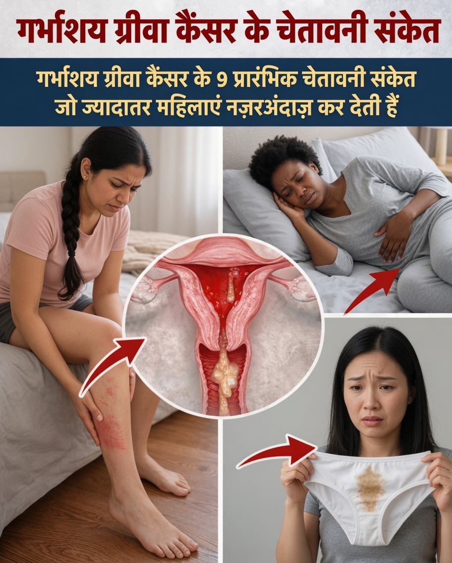 सर्वाइकल कैंसर के 9 शुरुआती चेतावनी संकेत जिन्हें ज्यादातर महिलाएं अपनी दिनचर्या में अक्सर नजरअंदाज कर देती हैं