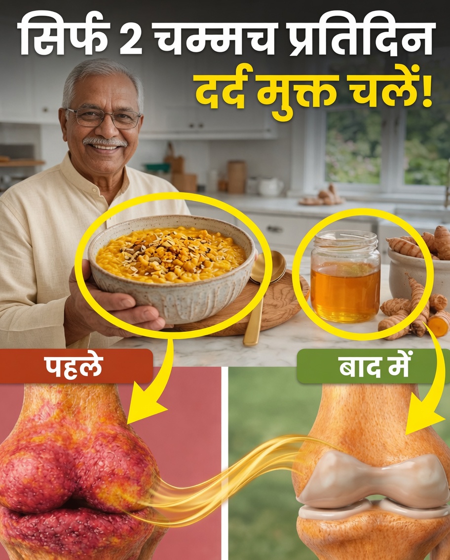 क्या इस प्राकृतिक हल्दी मिश्रण के सिर्फ दो चम्मच रोज़ाना लेने से घुटनों के आराम को सहारा मिल सकता है?