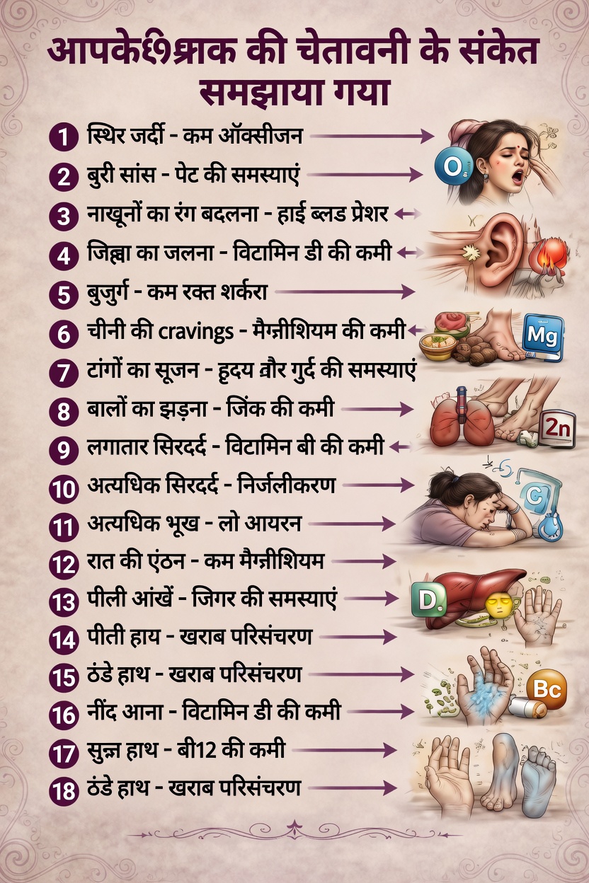 7 चौंकाने वाले शारीरिक संकेत जो गंभीर स्वास्थ्य समस्याओं की ओर इशारा कर सकते हैं जिन्हें आपको नज़रअंदाज़ नहीं करना चाहिए