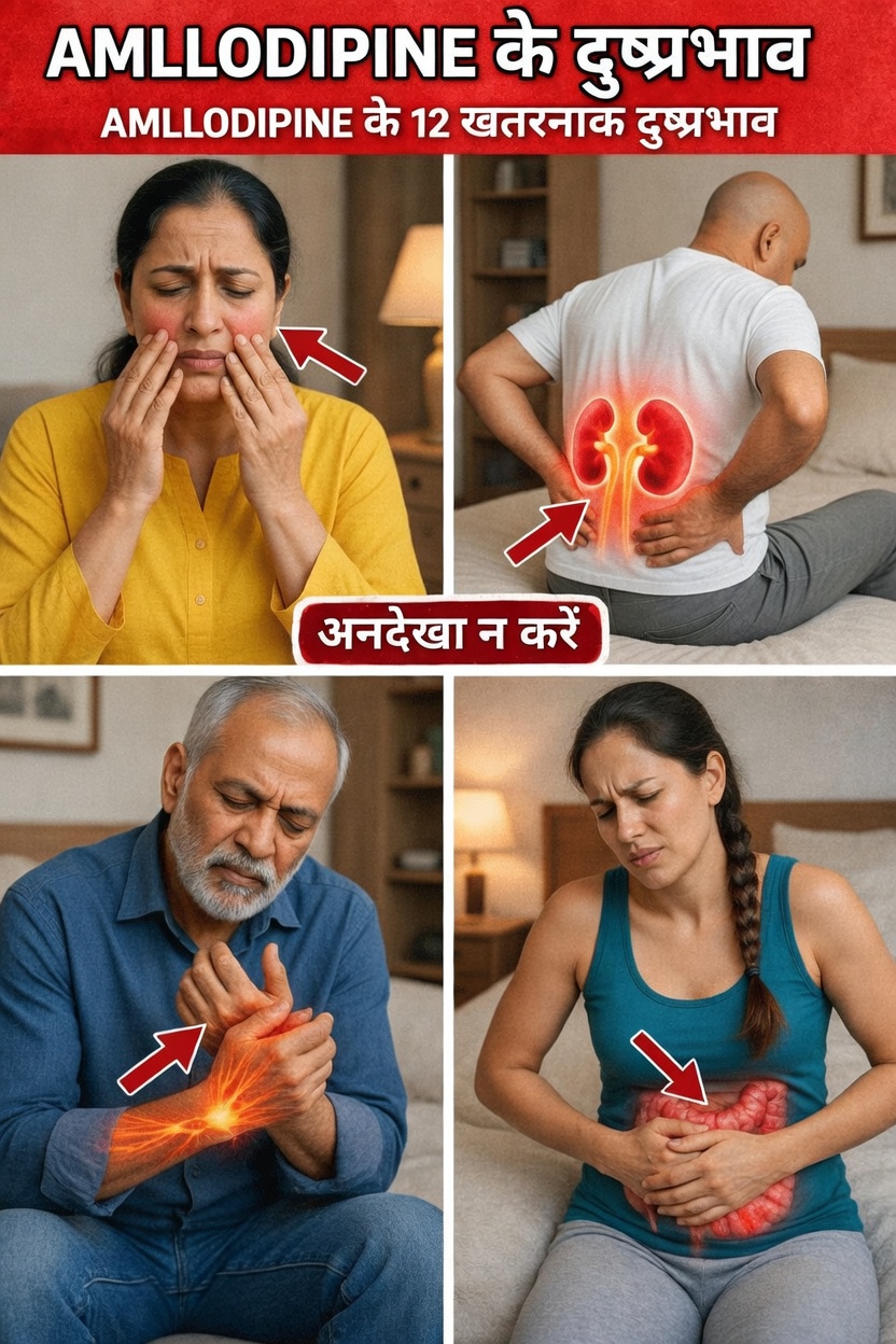 एम्लोडिपिन के 12 संभावित दुष्प्रभाव जिनके बारे में आपको पता होना चाहिए यदि आप यह दवा ले रहे हैं