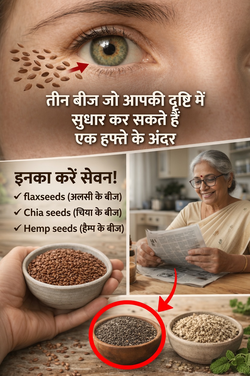 3 पोषक तत्वों से भरपूर बीज—अलसी के बीज, चिया सीड्स और भांग के बीज—जो प्राकृतिक रूप से आपकी आंखों के स्वास्थ्य का समर्थन कर सकते हैं