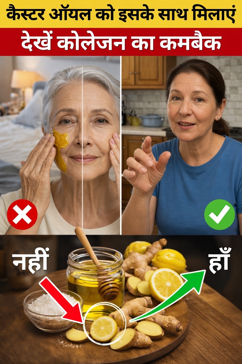 50 से ज़्यादा उम्र? अपनी स्किनकेयर रूटीन के लिए कैस्टर ऑयल को नींबू, अदरक, शहद और पानी के साथ कैसे मिलाएँ