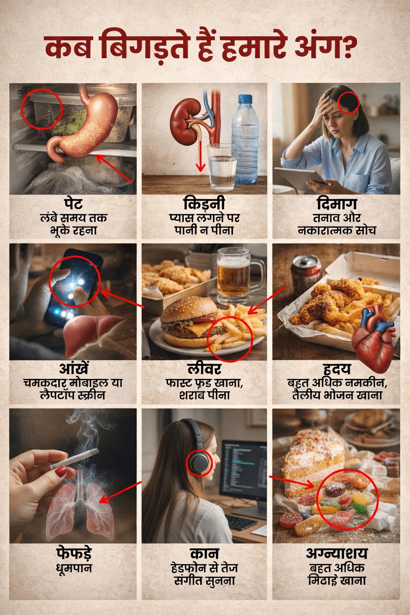 9 रोज़मर्रा की आदतें जो चुपचाप आपके अंगों को नुकसान पहुँचा सकती हैं – और उनसे बचाने के आसान तरीके