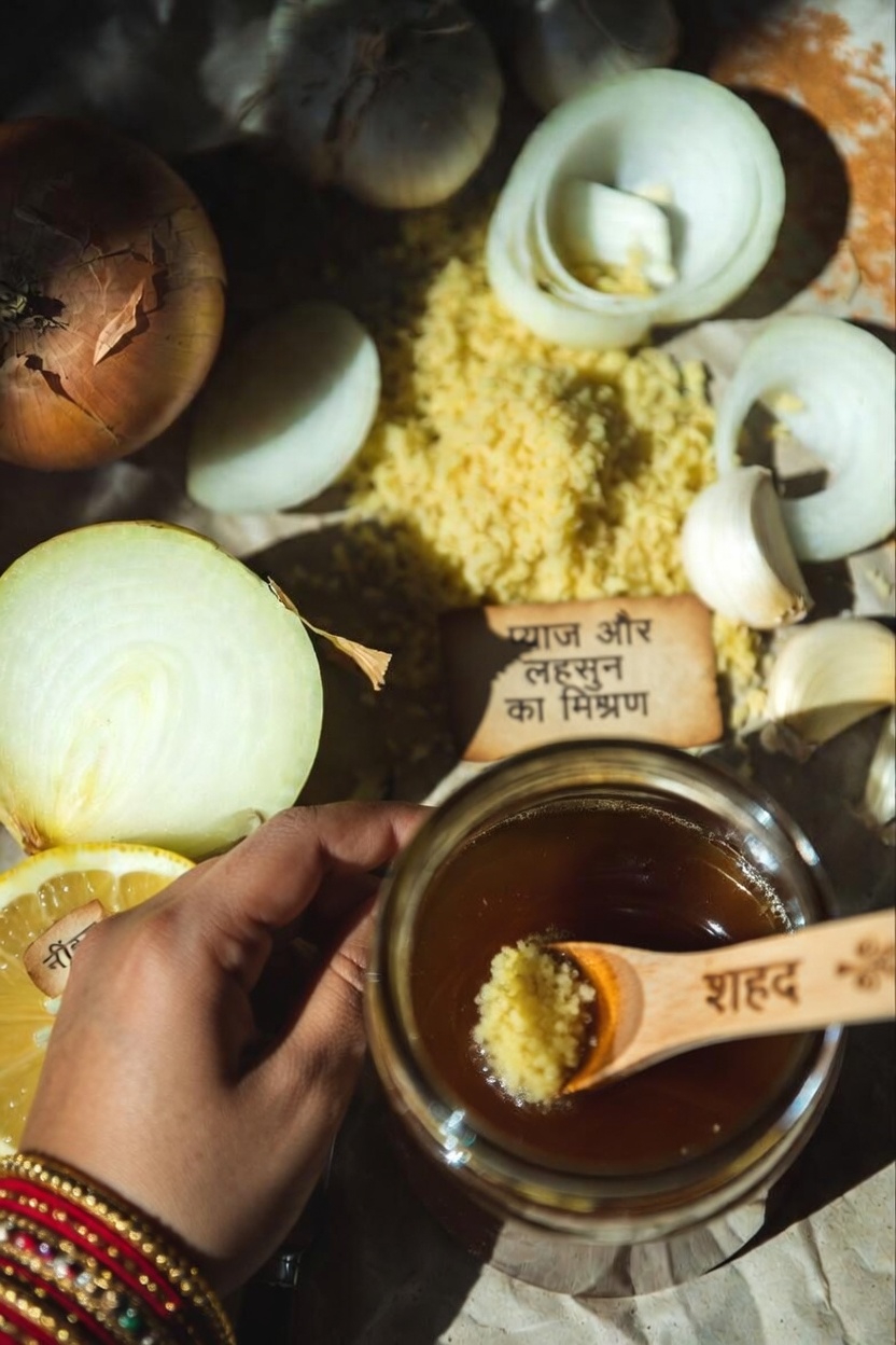 अदरक, लहसुन, प्याज, नींबू और शहद के मिश्रण के संभावित स्वास्थ्य लाभों की खोज: घर पर सरल तैयारी मार्गदर्शिका