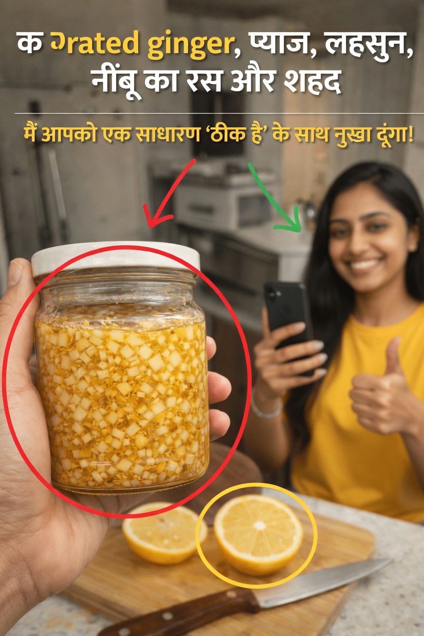 घर पर कसा हुआ अदरक, प्याज, लहसुन, नींबू का रस और शहद का मिश्रण तैयार करने की सरल मार्गदर्शिका
