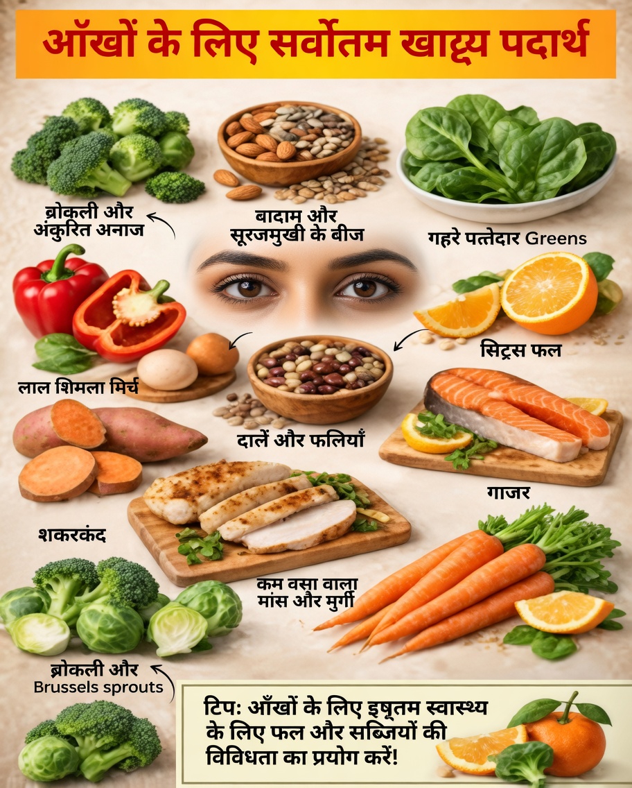 उन दैनिक खाद्य पदार्थों और आदतों को जानें जो आपकी रोज़मर्रा की दिनचर्या में आंखों के स्वास्थ्य और आराम का समर्थन कर सकते हैं