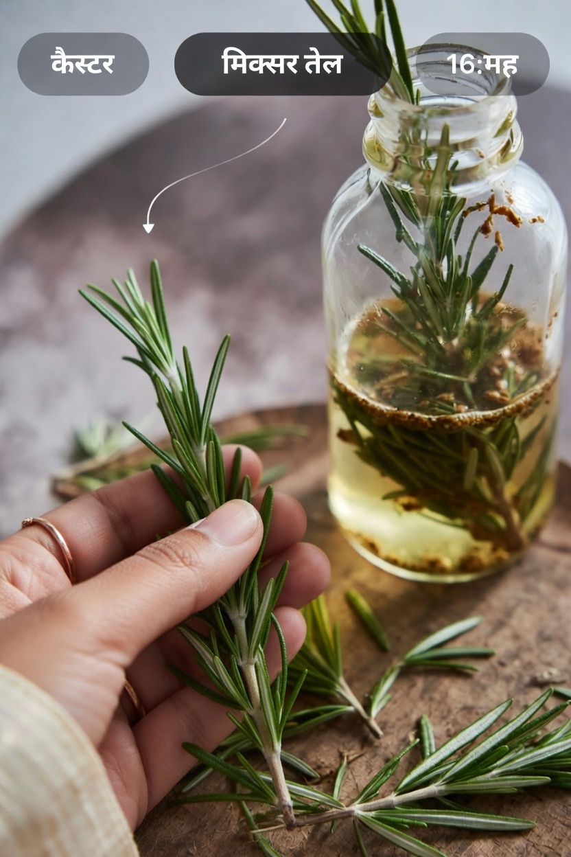 जानें कि घर पर अपनी साप्ताहिक वेलनेस रूटीन के लिए कैस्टर ऑयल और रोज़मेरी का मिश्रण कैसे तैयार करें