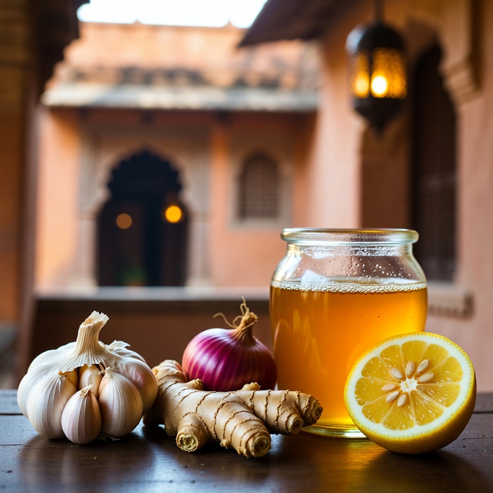 फ्लू और सर्दी-जुकाम के लिए एक प्राकृतिक उपचार: लहसुन, अदरक, प्याज, नींबू का रस और शहद – स्वास्थ्य बढ़ाने का सर्वोत्तम उपाय