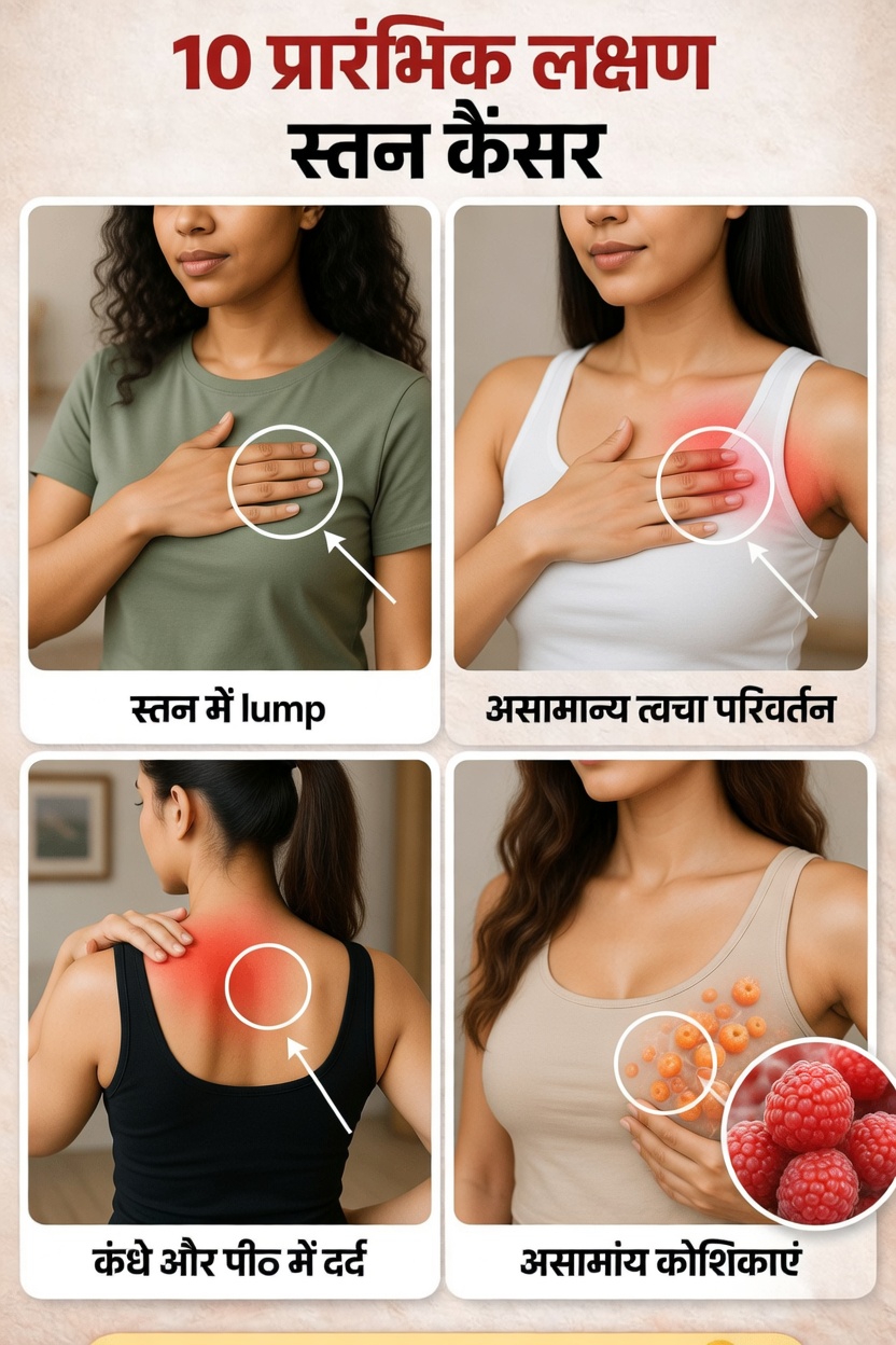 महिलाओं में स्तन कैंसर के 10 चेतावनी संकेत जिन्हें आपको कभी नज़रअंदाज़ नहीं करना चाहिए और हमेशा डॉक्टर से जांच करानी चाहिए