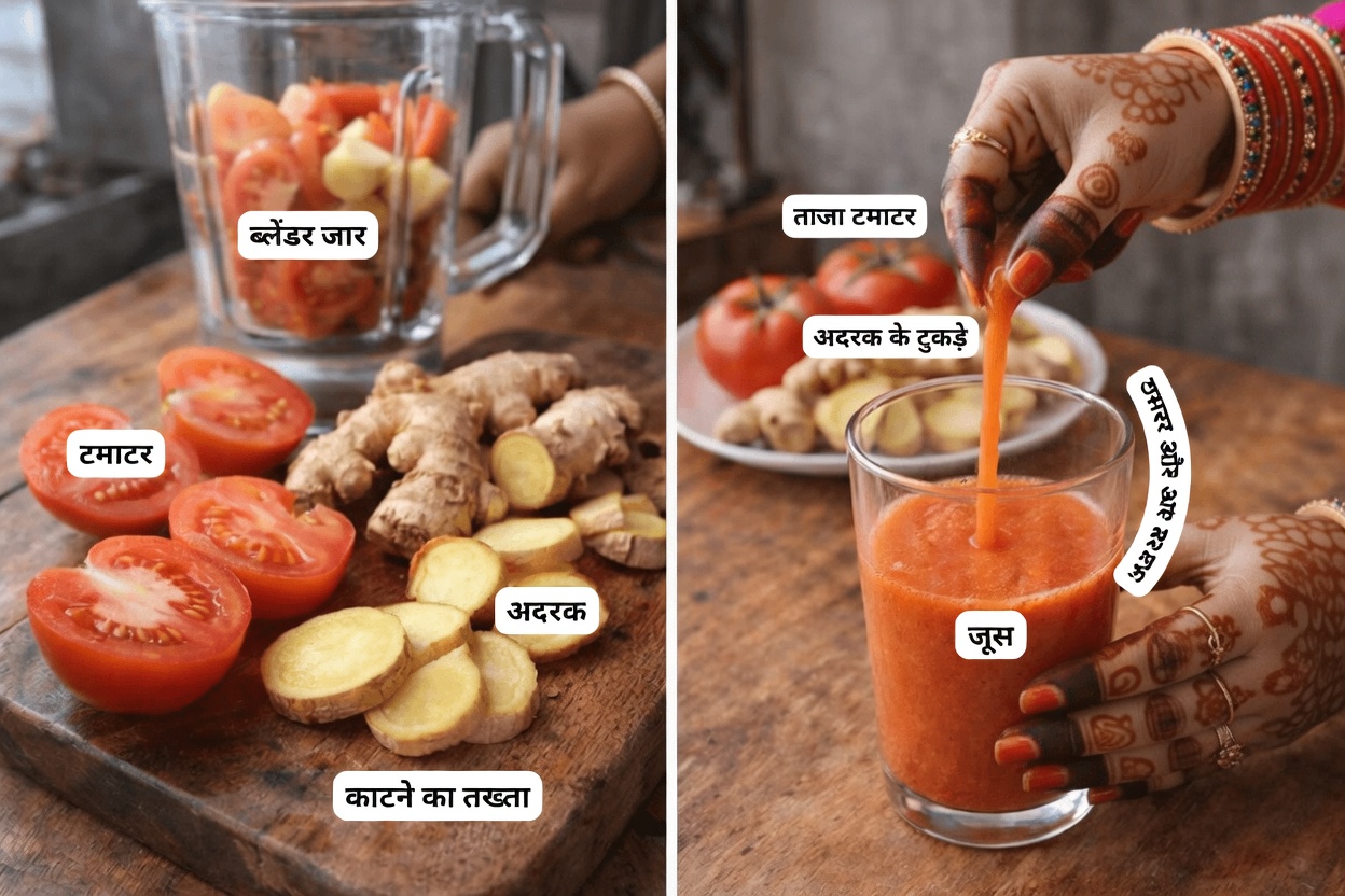 एक सरल अदरक और टमाटर पेय दिनचर्या जो प्राकृतिक रूप से दैनिक ऊर्जा और एकाग्रता को सहारा देती है