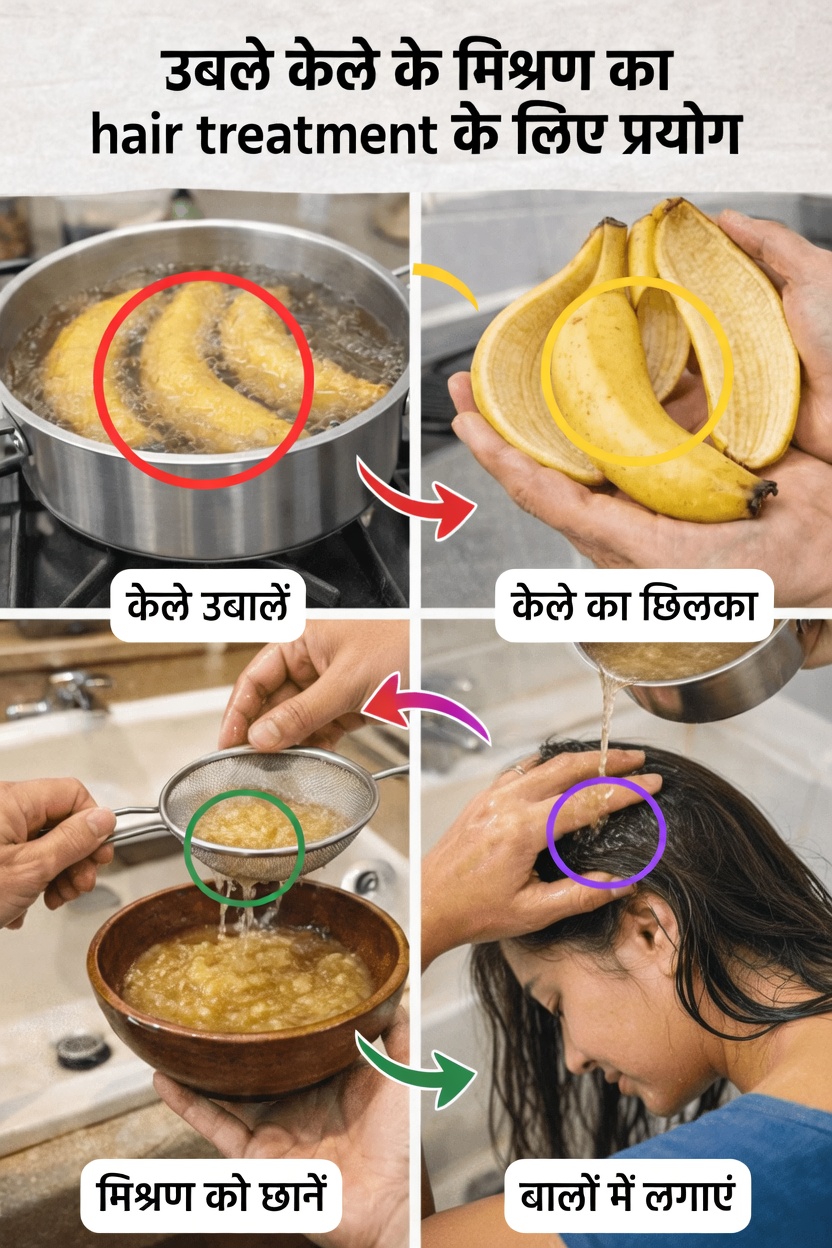स्वस्थ बालों के लिए प्राकृतिक हेयर रिंस के रूप में उबले केले के छिलके के पानी का उपयोग करने के आश्चर्यजनक फायदे जानें