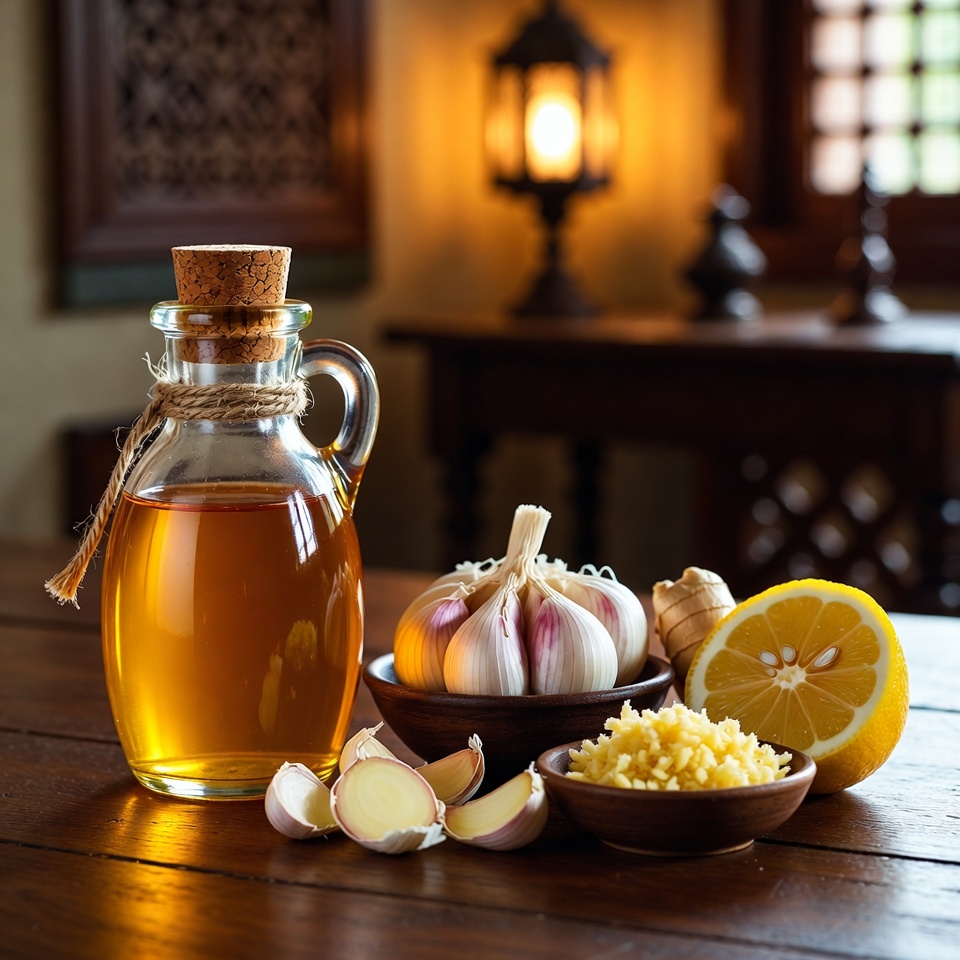 इस शक्तिशाली प्राकृतिक उपचार से अपने स्वास्थ्य को बढ़ाएँ: लहसुन, नींबू का रस, कद्दूकस किया हुआ अदरक और शहद