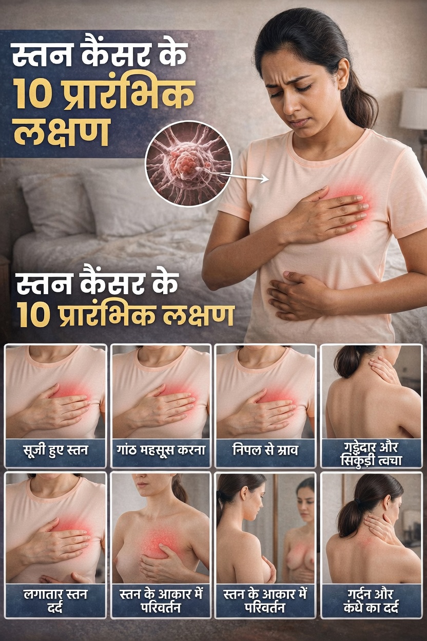 स्तन कैंसर के 10 चेतावनी संकेत जिन्हें आपको कभी नजरअंदाज नहीं करना चाहिए
