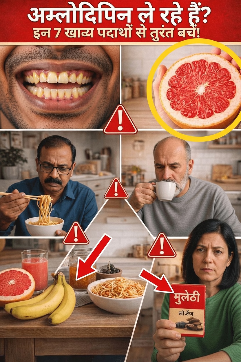 एम्लोडिपिन लेते समय सीमित करने पर विचार करने योग्य 7 खाद्य पदार्थ