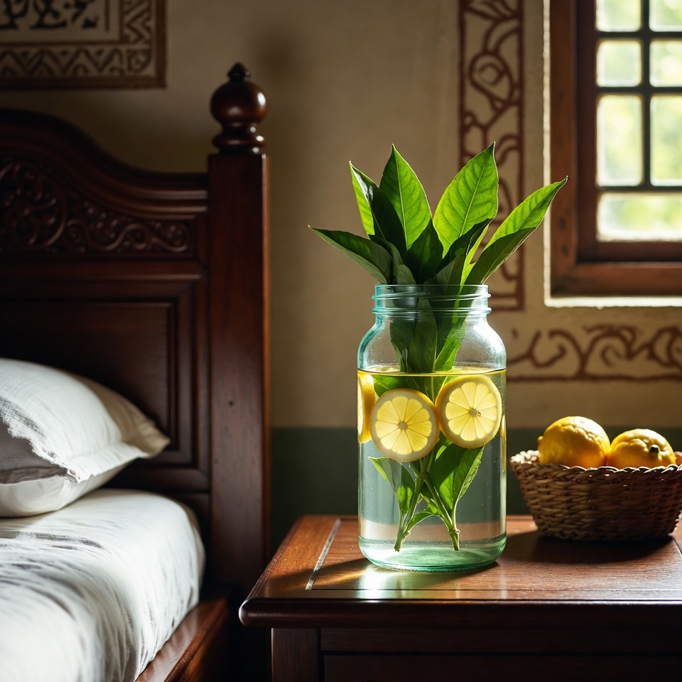 बेहतर नींद और वायु गुणवत्ता के लिए प्राकृतिक नींबू बेडसाइड फ्रेशनर
