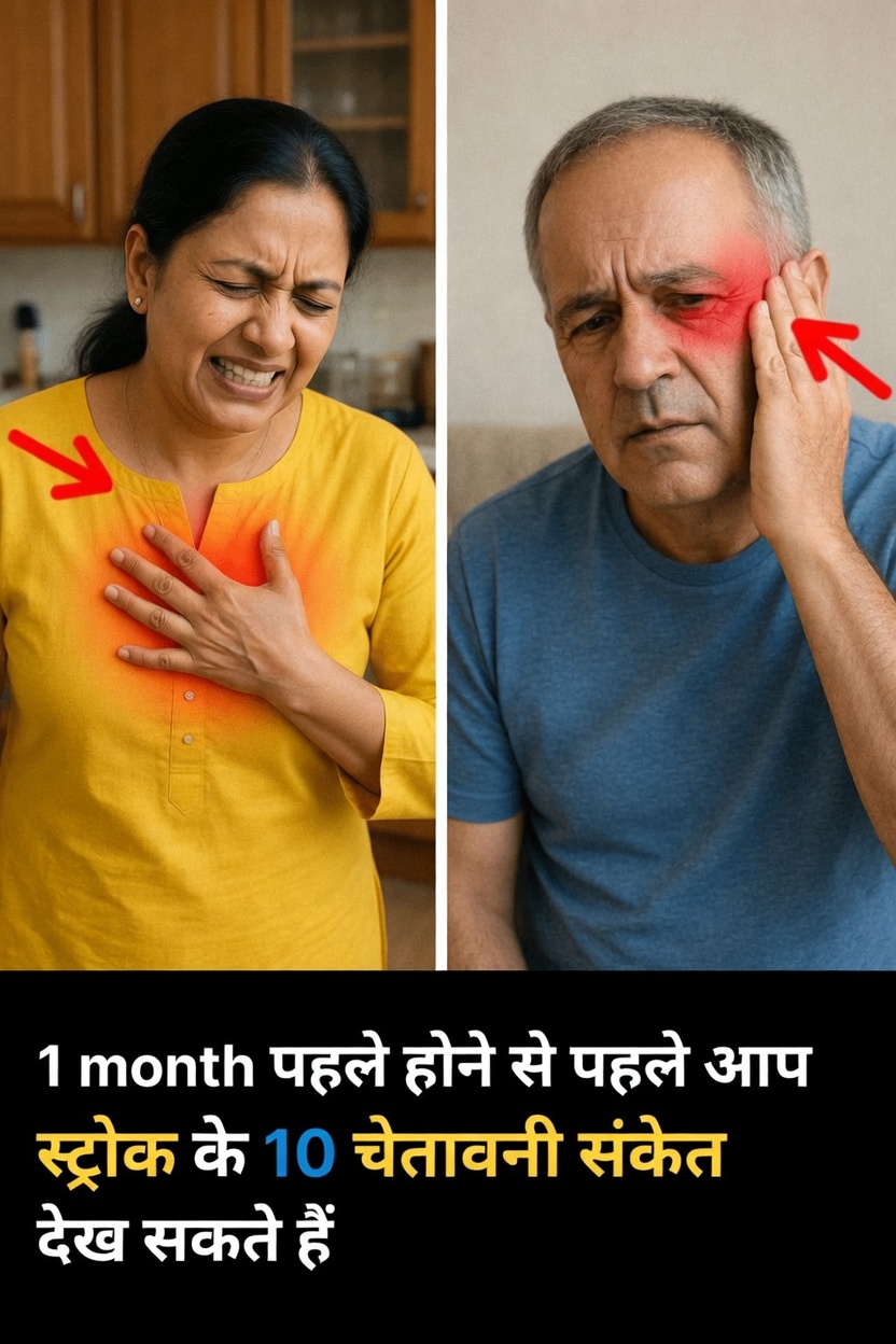 स्ट्रोक से पहले 1 महीने तक दिखने वाले 10 चेतावनी संकेत – किन बातों पर ध्यान दें