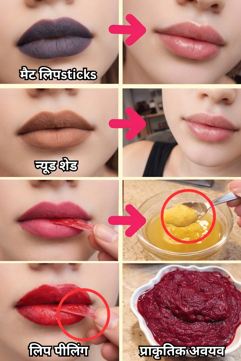रोज़मर्रा की चीज़ों से होंठों को नरम और अधिक समान दिखाने के आसान तरीके