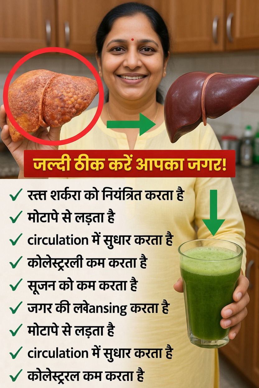 जिगर के स्वास्थ्य, रक्त शर्करा संतुलन और समग्र तंदुरुस्ती के लिए एक सरल हरा स्मूदी