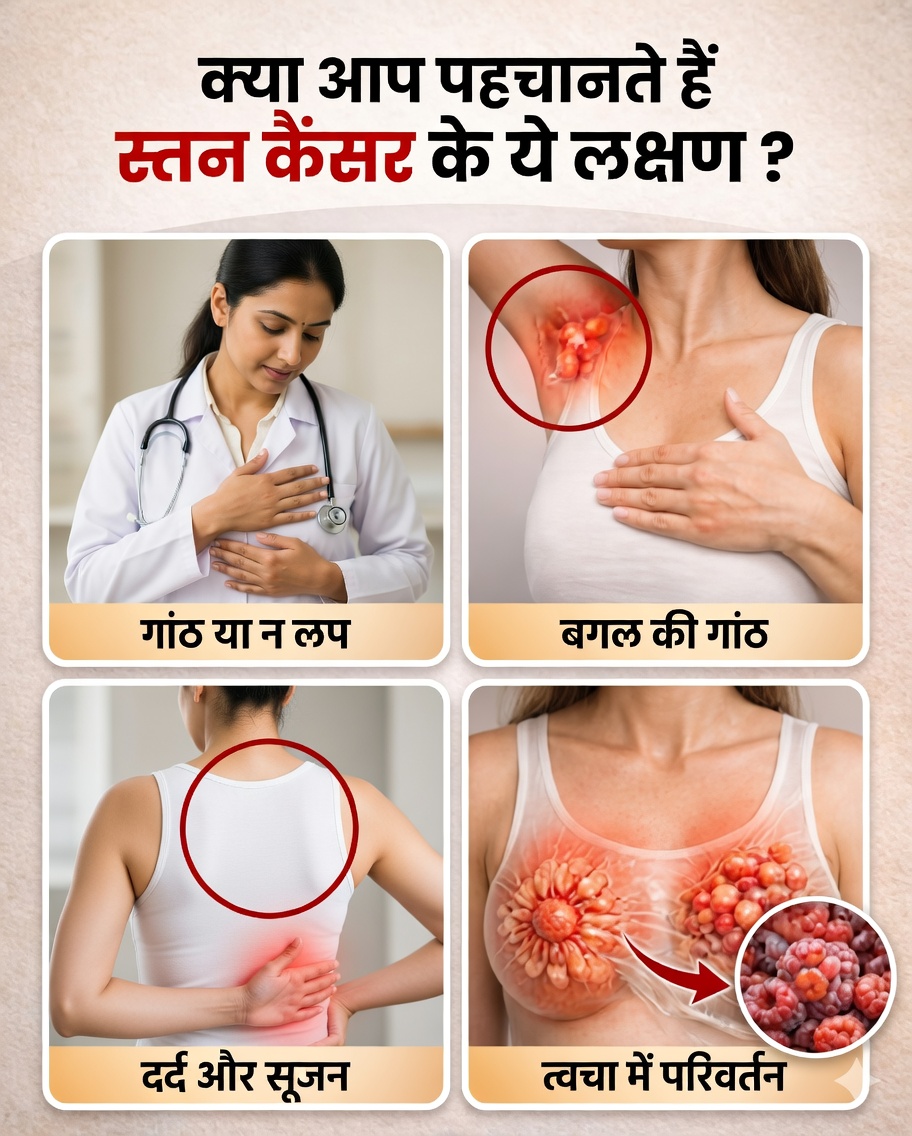 ⚠️ स्तन कैंसर के 10 चेतावनी संकेत जिन्हें कभी नज़रअंदाज़ न करें (पूर्ण मार्गदर्शिका)