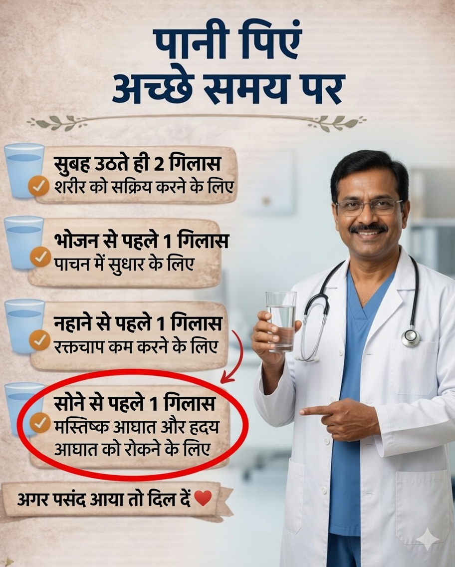 💧⏰ पानी कब पिएँ? अपनी सेहत सुधारने के लिए 4 अहम समय (विज्ञान के अनुसार)