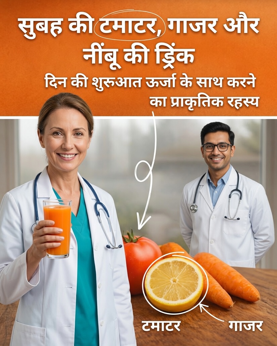 टमाटर, गाजर और नींबू वाला सुबह का पेय: दिन की शुरुआत ऊर्जावान तरीके से करने का प्राकृतिक रहस्य