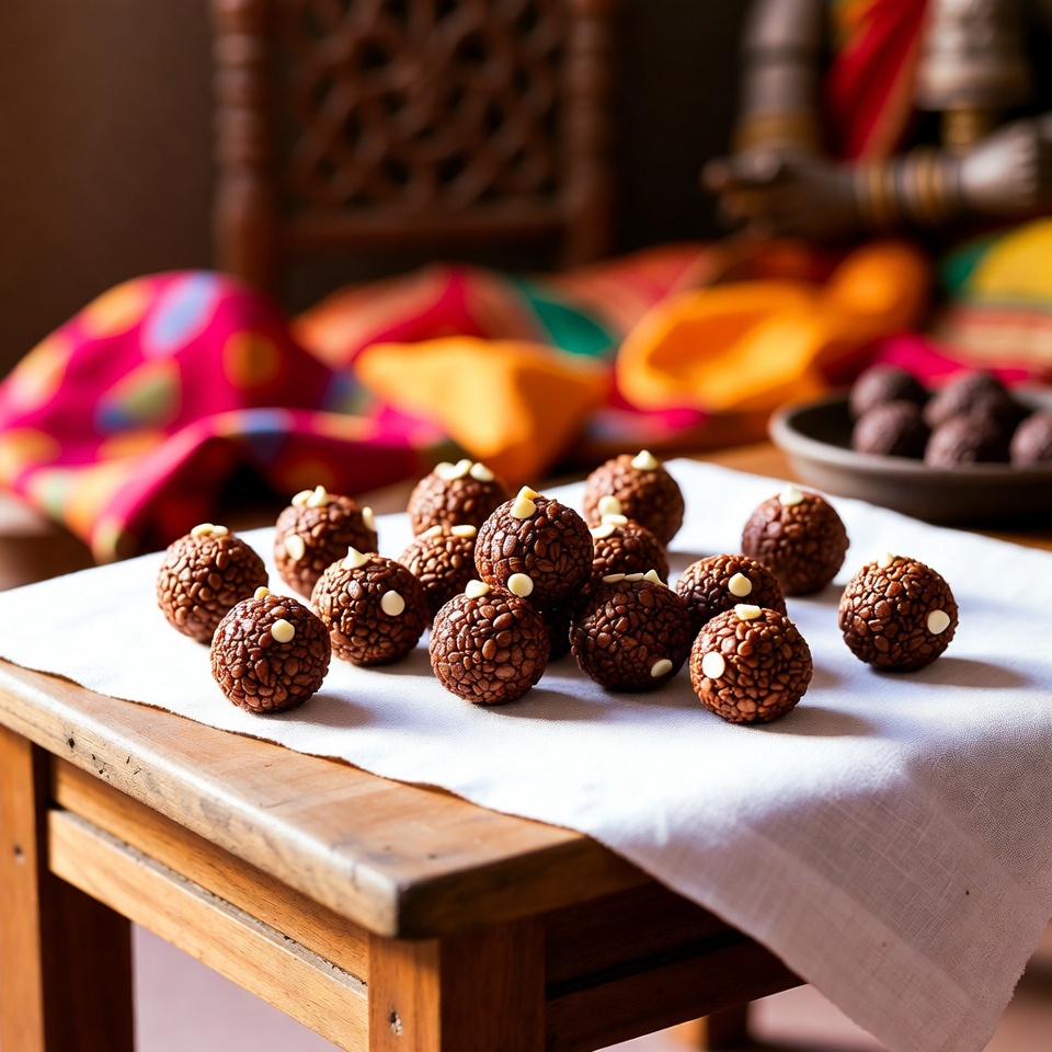 चॉकलेट राइस क्रिस्पीज़ के साथ पीनट बटर बॉल्स