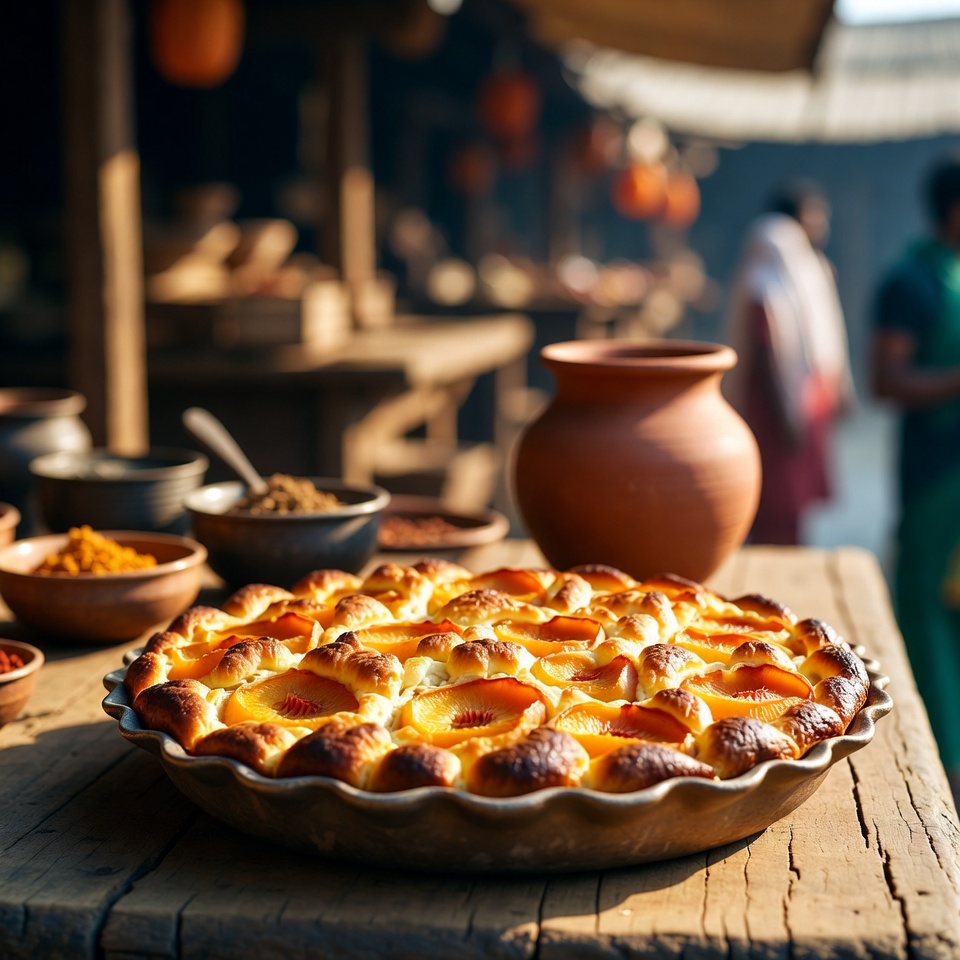 पुराने ज़माने की ओवन में बनी पीच कॉब्लर