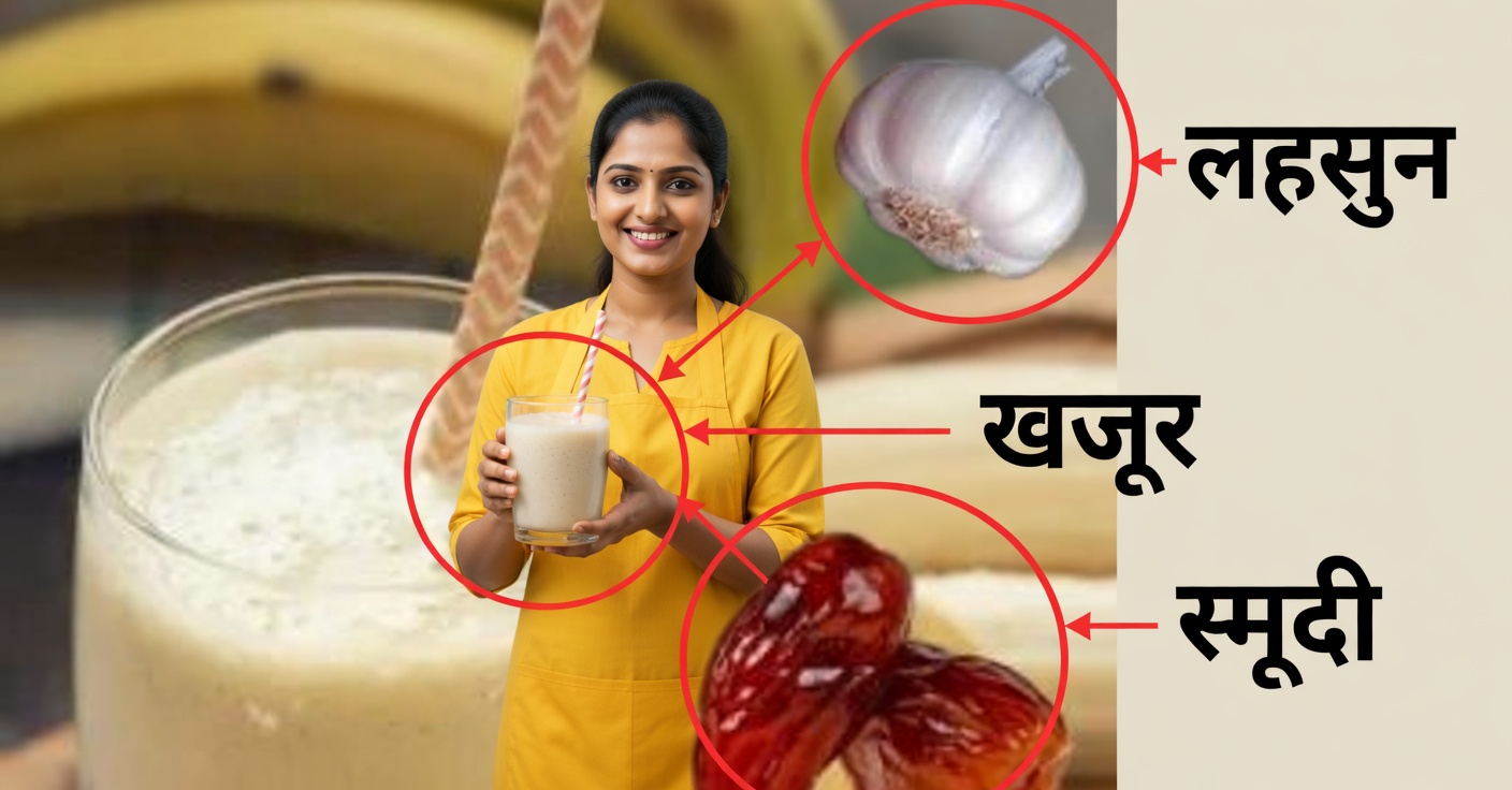 केले और लहसुन का खजूर वाला शेक: आपकी सेहत के लिए प्राकृतिक उपचार
