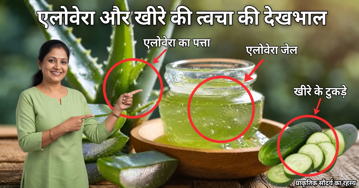 चेहरे के दाग-धब्बों के लिए खीरा और एलोवेरा मास्क