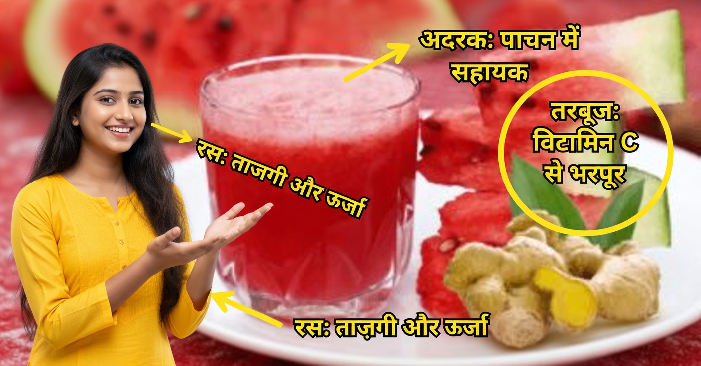 जोड़े की जीवनशक्ति बढ़ाने के लिए तरबूज और अदरक का जूस