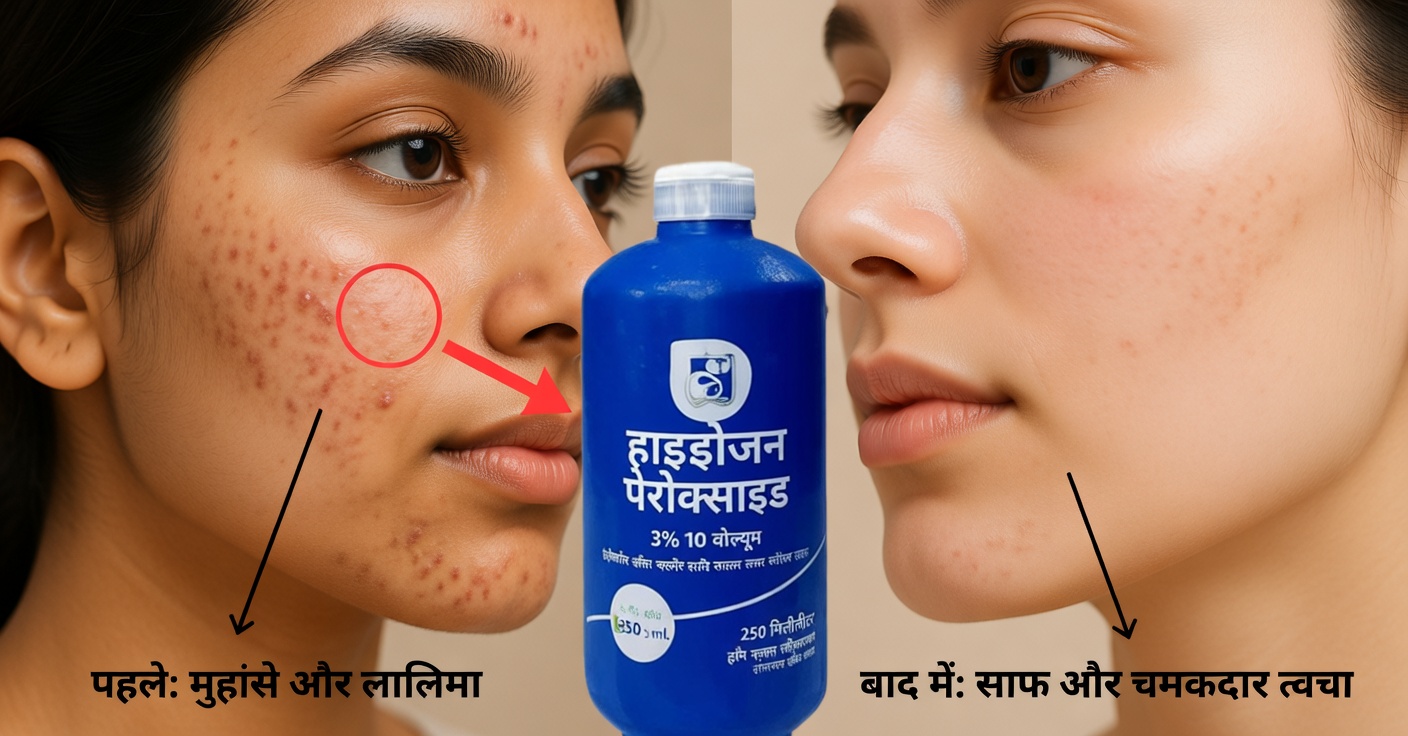 दाग-धब्बों और झुर्रियों के लिए हाइड्रोजन पेरॉक्साइड: त्वचा पर इसका उपयोग कैसे करें