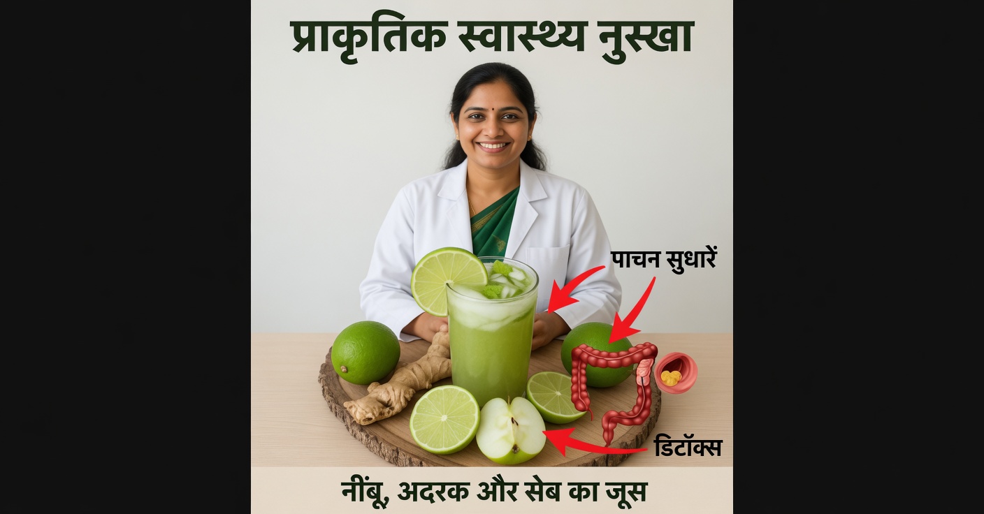 बड़ी आंत को डिटॉक्स करने के लिए अदरक, सेब और नींबू का रस