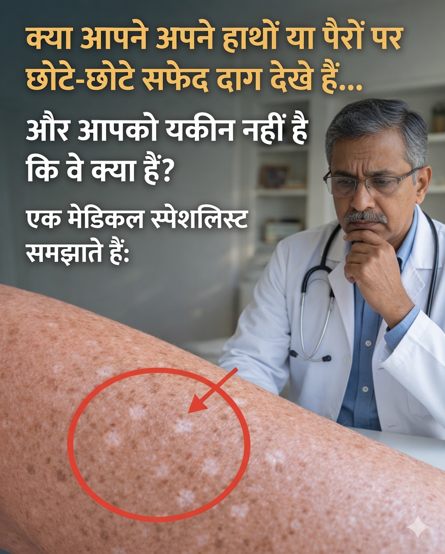 क्या आपने अपनी बाहों या पैरों पर छोटे सफेद धब्बे देखे हैं… और नहीं जानते कि वे क्या हैं?