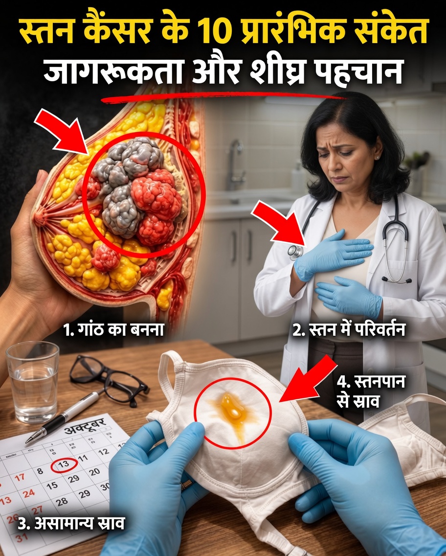 स्तन कैंसर के 10 चेतावनी संकेत और लक्षण जिन्हें आपको कभी नज़रअंदाज़ नहीं करना चाहिए — यह ज्ञान आपकी जान बचा सकता है