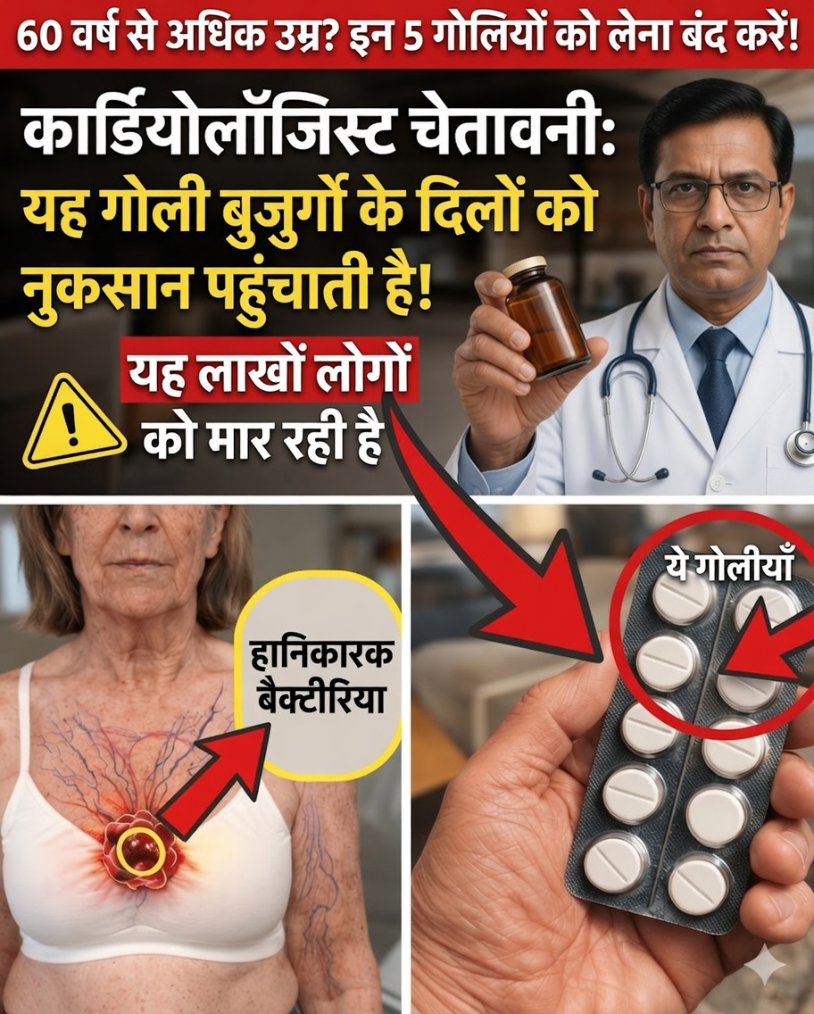 कार्डियोलॉजिस्ट की चेतावनी: 60 के बाद यह आम दवा दिल पर अतिरिक्त दबाव डाल सकती है