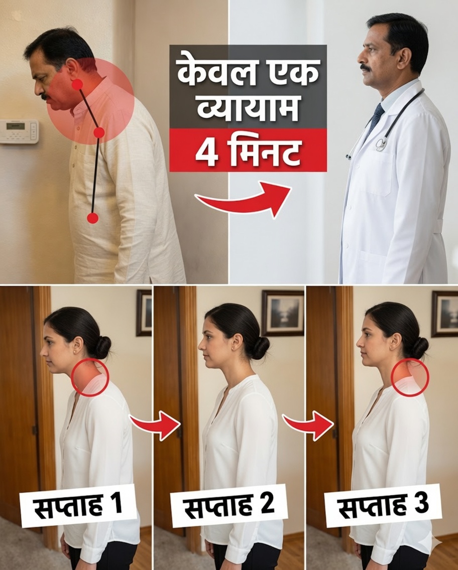 60 के बाद सिर्फ 4 मिनट में आगे की ओर झुके हुए सिर की मुद्रा कैसे ठीक करें – जापान के सबसे बुज़ुर्ग डॉक्टर द्वारा सुझाई गई कोमल दिनचर्या