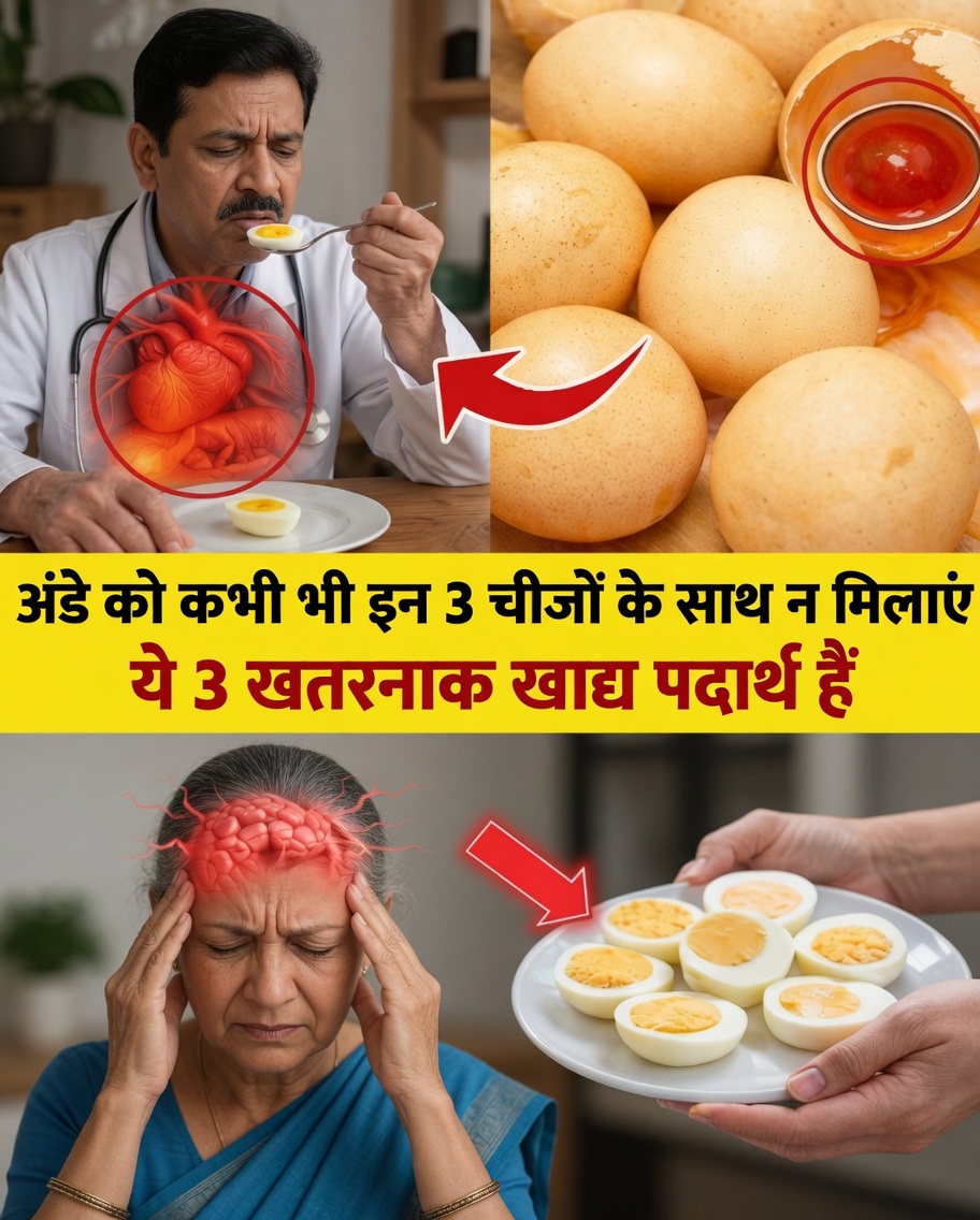 बुज़ुर्ग: इन 3 खाद्य पदार्थों के साथ अंडे न मिलाएँ – 60 के बाद जानने योग्य चौंकाने वाले प्रभाव